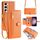 Per Samsung Galaxy S24+ 5G Custodia per telefono in pelle con cerniera a tracolla con trama di pecora (arancione) Per Samsung Galaxy S24+ 5G Custodia per telefono in pelle con cerniera a tracolla con trama di pecora (arancione)