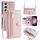 Per Samsung Galaxy S24+ 5G Custodia per telefono in pelle con cerniera a tracolla con trama di pecora (rosa) Per Samsung Galaxy S24+ 5G Custodia per telefono in pelle con cerniera a tracolla con trama di pecora (rosa)