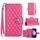 Custodia per cellulare in pelle con texture rombica per Samsung Galaxy S24 5G con cordino (rosa rosso) Custodia per cellulare in pelle con texture rombica per Samsung Galaxy S24 5G con cordino (rosa rosso)