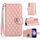 Custodia per cellulare in pelle con texture rombica per Samsung Galaxy S24 5G con cordino (rosa corallo) Custodia per cellulare in pelle con texture rombica per Samsung Galaxy S24 5G con cordino (rosa corallo)
