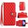 Custodia per cellulare in pelle con texture rombica per Samsung Galaxy S24+ 5G con cordino (rosso) Custodia per cellulare in pelle con texture rombica per Samsung Galaxy S24+ 5G con cordino (rosso)
