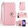 Custodia per cellulare in pelle con texture rombica per Samsung Galaxy S24+ 5G con cordino (rosa) Custodia per cellulare in pelle con texture rombica per Samsung Galaxy S24+ 5G con cordino (rosa)