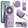 Per Honor X9b / Magic6 Lite Custodia per cellulare con porta carte per organo con cordino lungo (viola) Per Honor X9b / Magic6 Lite Custodia per cellulare con porta carte per organo con cordino lungo (viola)