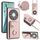 Per Honor X9b / Magic6 Lite Custodia per cellulare con porta carte per organo con cordino lungo (rosa)