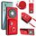 Per Honor X9b / Magic6 Lite Custodia per telefono con porta carte per organo con cordino lungo (Rosso) Per Honor X9b / Magic6 Lite Custodia per telefono con porta carte per organo con cordino lungo (Rosso)