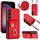 Per Samsung Galaxy S24 5G Custodia per telefono con supporto ad anello per porta tessere con cordino lungo (rosso) Per Samsung Galaxy S24 5G Custodia per telefono con supporto ad anello per porta tessere con cordino lungo (rosso)