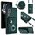 Per Samsung Galaxy S22 Ultra 5G Custodia per telefono con supporto ad anello per porta carte di organo con cordino lungo (verde) Per Samsung Galaxy S22 Ultra 5G Custodia per telefono con supporto ad anello per porta carte di organo con cordino lungo (verde)