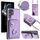 Per Samsung Galaxy S22 Ultra 5G Custodia per telefono con supporto ad anello per porta carte di organo con cordino lungo (viola) Per Samsung Galaxy S22 Ultra 5G Custodia per telefono con supporto ad anello per porta carte di organo con cordino lungo (viola)