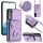 Per Samsung Galaxy S22 5G Custodia per telefono con supporto ad anello per borsa per carte d'organo con cordino lungo (viola) Per Samsung Galaxy S22 5G Custodia per telefono con supporto ad anello per borsa per carte d'organo con cordino lungo (viola)