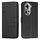 Custodia per telefono in pelle con fibbia in pelle di vitello con cuciture globali per OPPO Reno 11 5G (nera) Custodia per telefono in pelle con fibbia in pelle di vitello con cuciture globali per OPPO Reno 11 5G (nera)