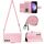 Custodia per cellulare in pelle con texture rombica per Samsung Galaxy S24+ 5G con cordino lungo (rosa) Custodia per cellulare in pelle con texture rombica per Samsung Galaxy S24+ 5G con cordino lungo (rosa)