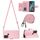 Custodia per cellulare in pelle con texture rombica per Nokia C22 con cordino lungo (rosa) Custodia per cellulare in pelle con texture rombica per Nokia C22 con cordino lungo (rosa)