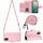 Custodia per cellulare in pelle con texture rombica per Nokia C32 con cordino lungo (rosa) Custodia per cellulare in pelle con texture rombica per Nokia C32 con cordino lungo (rosa)