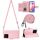 Custodia per cellulare in pelle con texture rombica per Honor X6a con cordino lungo (rosa) Custodia per cellulare in pelle con texture rombica per Honor X6a con cordino lungo (rosa)