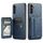 Per Samsung Galaxy A35 5G Fierre Shann Porta carte di credito in pelle di mucca con cera d'olio Custodia posteriore per telefono (blu) Per Samsung Galaxy A35 5G Fierre Shann Porta carte di credito in pelle di mucca con cera d'olio Custodia posteriore per telefono (blu)