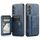 Per Samsung Galaxy A54 5G Fierre Shann Porta carte di credito in pelle di mucca con cera d'olio Custodia posteriore per telefono (blu) Per Samsung Galaxy A54 5G Fierre Shann Porta carte di credito in pelle di mucca con cera d'olio Custodia posteriore per telefono (blu)