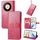 Custodia per telefono in pelle goffrata con chiusura a quattro foglie per Honor X9b (magenta) Custodia per telefono in pelle goffrata con chiusura a quattro foglie per Honor X9b (magenta)