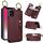 Per iPhone XS / X Custodia per telefono con cerniera e doppia fibbia con trama litchi (rosso bordeaux) Per iPhone XS / X Custodia per telefono con cerniera e doppia fibbia con trama litchi (rosso bordeaux)