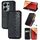 Custodia per telefono in pelle magnetica pressata con griglia cubica per Honor X9b (nera)