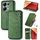 Custodia per telefono in pelle magnetica pressata a griglia cubica per Honor X9b (verde) Custodia per telefono in pelle magnetica pressata a griglia cubica per Honor X9b (verde)