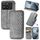 Custodia per telefono in pelle magnetica pressata con griglia cubica per Xiaomi Redmi K70E (grigio) Custodia per telefono in pelle magnetica pressata con griglia cubica per Xiaomi Redmi K70E (grigio)