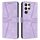 Custodia per telefono in pelle tinta unita triangolare per Samsung Galaxy S24 Ultra 5G (viola)