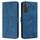 Per Samsung Galaxy S22+ 5G Custodia per telefono in pelle tinta unita triangolare (blu) Per Samsung Galaxy S22+ 5G Custodia per telefono in pelle tinta unita triangolare (blu)