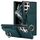 Per Samsung Galaxy S22 Ultra 5G Custodia elastica per porta carte di credito con anello (verde scuro) Per Samsung Galaxy S22 Ultra 5G Custodia elastica per porta carte di credito con anello (verde scuro)