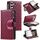 Per Samsung Galaxy S22+ 5G Custodia per telefono in pelle con cerniera a reticolo glitterato (vino rosso) Per Samsung Galaxy S22+ 5G Custodia per telefono in pelle con cerniera a reticolo glitterato (vino rosso)
