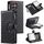 Per Samsung Galaxy S22 Ultra 5G Glitter Lattice Custodia a portafoglio in pelle con cerniera (Nero)