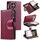 Per Samsung Galaxy S22 Ultra 5G Glitter Lattice Custodia a portafoglio in pelle con cerniera (Vino Rosso)
