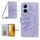Per vivo Y03 4G Skin Feel Custodia per cellulare in pelle con motivo fiore del sole in rilievo con cordino (viola)