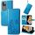 Custodia per telefono in pelle goffrata con chiusura a quattro foglie per vivo S18 Pro (blu) Custodia per telefono in pelle goffrata con chiusura a quattro foglie per vivo S18 Pro (blu)