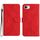 Custodia per telefono in pelle goffrata con cuciture per iPhone SE 2024 (rossa)