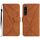 Custodia per telefono in pelle goffrata con cuciture per Sony Xperia 1 VI (marrone) Custodia per telefono in pelle goffrata con cuciture per Sony Xperia 1 VI (marrone)