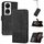 Custodia per telefono in pelle Flip Cubic Skin Feel per Honor X7b (nera)