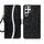 Custodia per cellulare in pelle con polvere glitterata per Samsung Galaxy S24 Ultra 5G (nera)