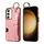 Per Samsung Galaxy S23+ 5G Custodia per telefono con anello per slot per schede da polso con texture in vitello (rosa) Per Samsung Galaxy S23+ 5G Custodia per telefono con anello per slot per schede da polso con texture in vitello (rosa)