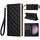 Custodia per telefono in pelle con ventosa rombica a tracolla per Samsung Galaxy S24 Ultra 5G (nera)