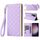 Custodia per telefono in pelle con ventosa rombica a tracolla per Samsung Galaxy S24 Ultra 5G (viola)
