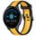 Per cinturino in silicone strutturato bicolore Garmin Vivoactive3 Music da 20 mm (giallo + nero)