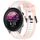 Per cinturino in silicone strutturato bicolore Garmin Forerunner 255S 18 mm (bianco + rosa)