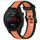 Per cinturino per orologio in silicone strutturato bicolore Garmin Forerunner 255S Music da 18 mm (arancione + nero)