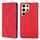 Custodia per telefono in pelle magnetica Skin Feel per Samsung Galaxy S24 Ultra 5G (rossa)