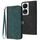 Custodia per telefono in pelle con cinturino a mano con doppia fibbia laterale per Honor X7b (verde scuro) Custodia per telefono in pelle con cinturino a mano con doppia fibbia laterale per Honor X7b (verde scuro)