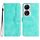 Custodia per cellulare in pelle con motivo a cuore per Honor X7b (azzurro) Custodia per cellulare in pelle con motivo a cuore per Honor X7b (azzurro)