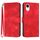 Custodia in pelle per iPhone SE 2024 con motivo a linee Skin Feel (rossa)