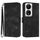 Per Honor X7b Custodia in pelle con motivo a linee Skin Feel (nera)