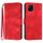 Custodia in pelle per vivo Y72 5G India Line Pattern Skin Feel (rossa)