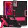 Per Lenovo Tab M11/Xiaoxin Pad 11 2024 Custodia per tablet PC ibrida in silicone con colori a contrasto con supporto (nero, rosa rossa) Per Lenovo Tab M11/Xiaoxin Pad 11 2024 Custodia per tablet PC ibrida in silicone con colori a contrasto con supporto (nero, rosa rossa)